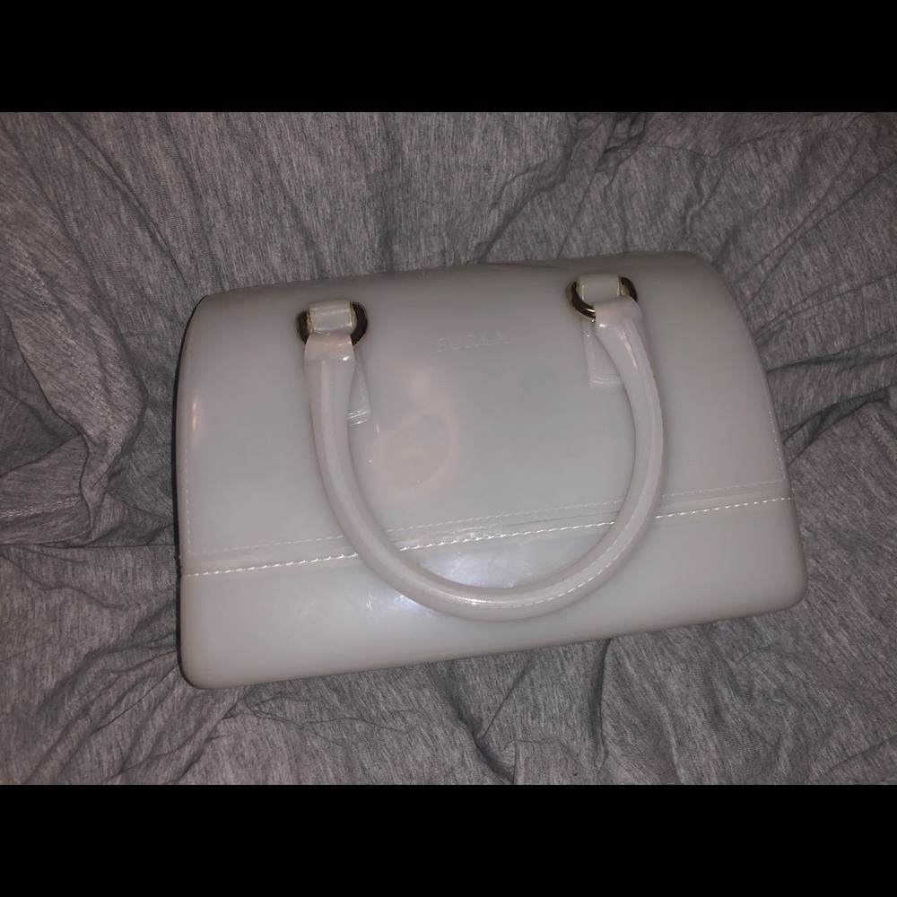 Mini furla candy candy bag white